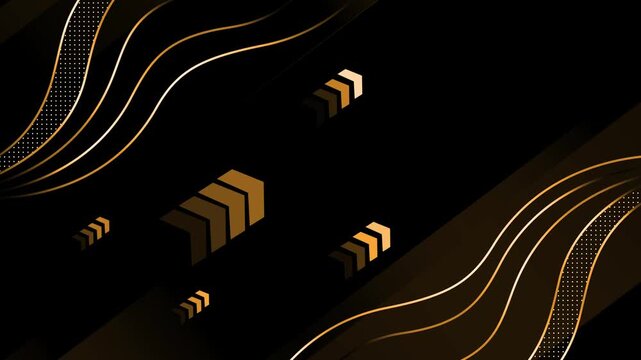 Luxury abstract background animation, Abstract background with flowing lines and geometric chevrons, minimal modern design animated