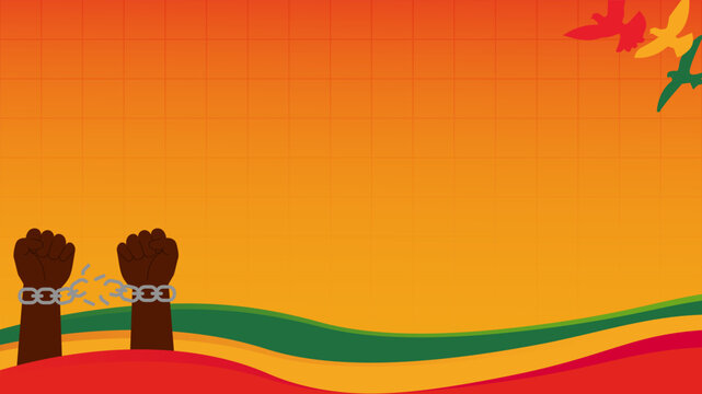 Celebrating Emancipation Juneteenth Day Background with Breaking Chains Vector