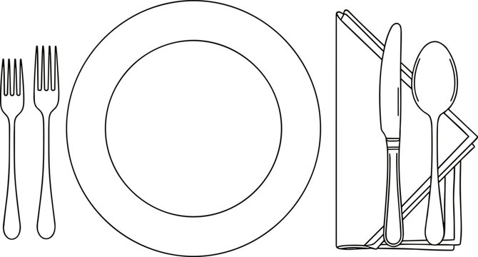 Elegant table setting with plate and utensils on napkin