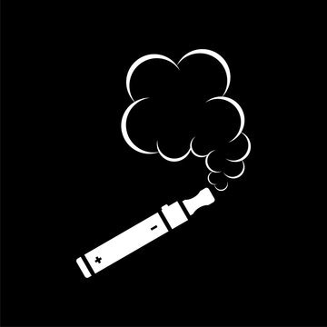 Electronic cigarette, vape icon isolated on black background