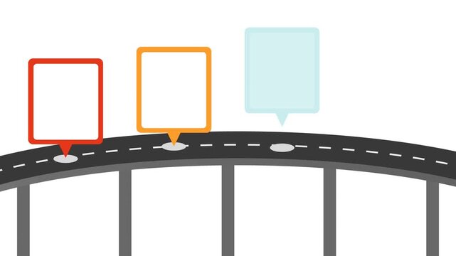 Dynamic Bridge Road Timeline Animation for Business Progress, Project Milestones, and Strategic Planning
