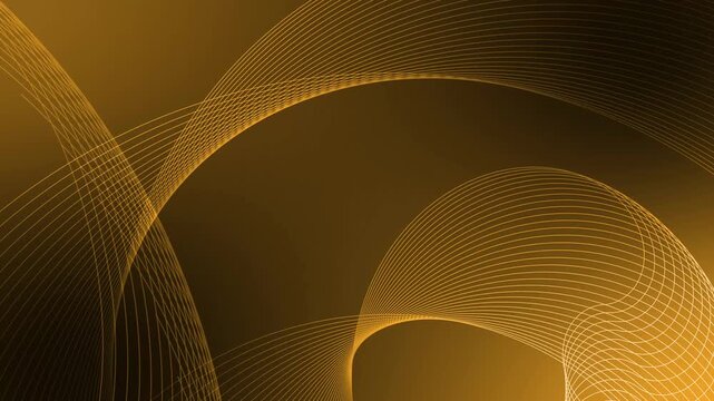 Abstract curved line wave pattern background animation, Curved line patterns on background forming overlapping wave-like arcs