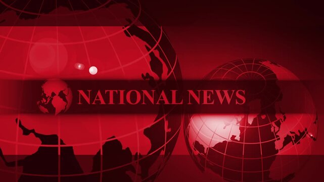 National news global broadcast banner background animation