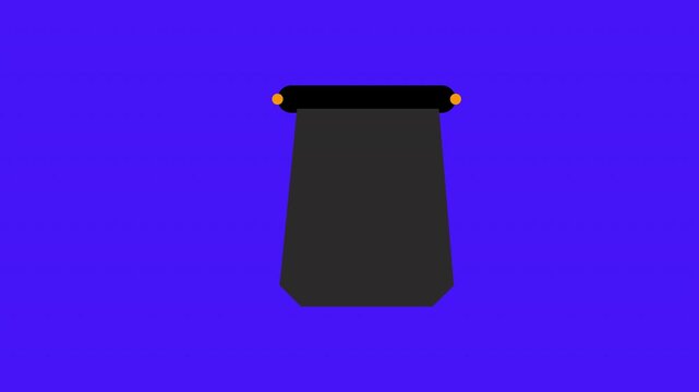 Minimal animated hanging blank banner with dark panel, black top holder