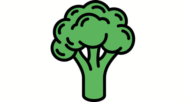 green broccoli icon for healthy food and nutrition branding on packaging