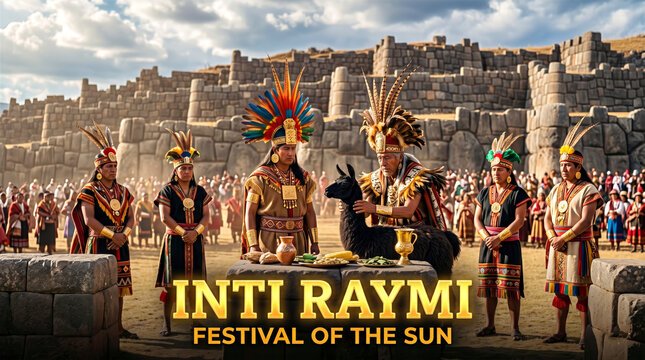 Simulated Llama offering and Omen reading by Inca Priests at Sacsayhuam&aacute;n Inti Raymi Festival