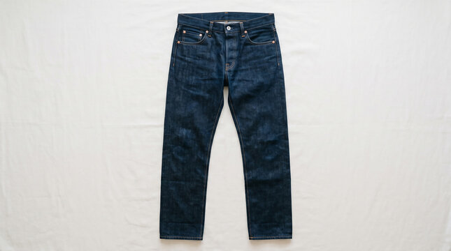 Classic dark wash denim jeans, a timeless staple for any wardrobe, offering durability and a stylish, versatile look for everyday wear and casual occasions