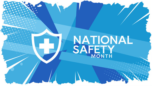 National safety month - banner, background - vector illustration