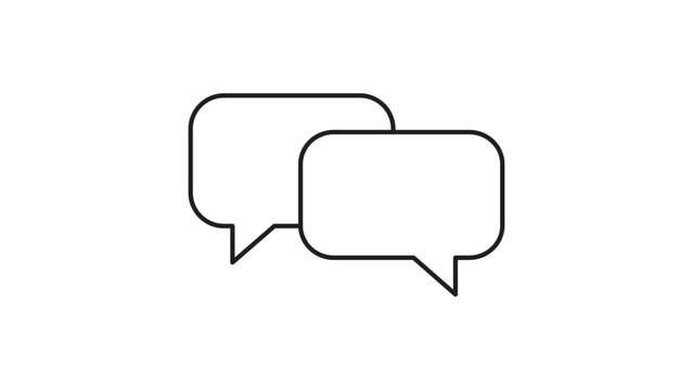 Professional Communication and Discussion Vector Icon Featuring Two Overlapping Speech Bubbles with Editable Stroke. Minimalist Black Line Art Illustration for Web, App, and Graphic Design.