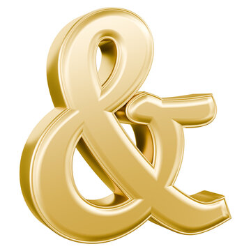 3D gold ampersand symbol