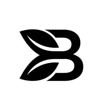 Abstract Letter B Logo with Stylized Leaves, Modern Eco-Friendly Brand Symbol Design