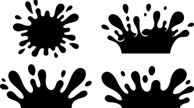 Black paint splatter and handprint illustrations