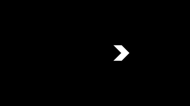 Right Direction Arrow Loop Animation, Animated Arrow Icon Overlay Motion Graphic, Seamless Navigation Indicator Loop