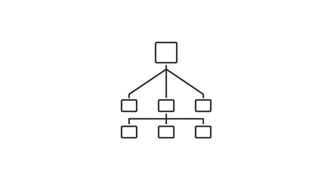 Simple organizational chart diagram with boxes and lines.