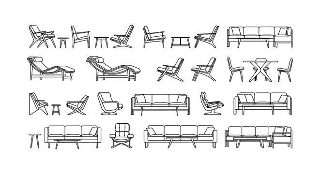 collection of minimalist furniture designs for modern interiors architectural cad blocks
