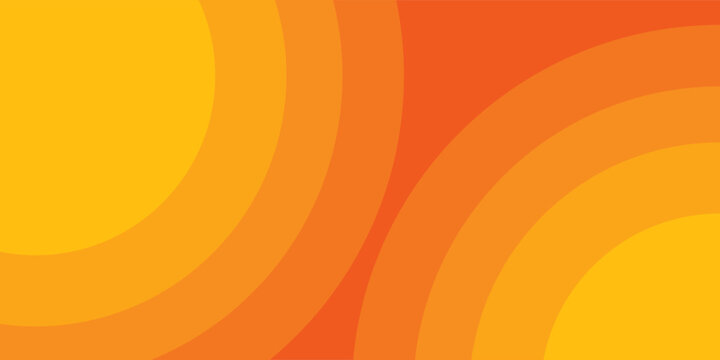 Bright vector background with concentric circles in yellow to orange gradient, radiating from the center like a sunburst for a warm, energetic, and eye-catching effect. vector Eps 10