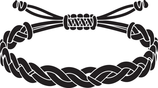 Black braided bracelet with tied ends