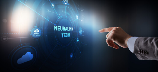 Neuralink technology with brain-computer interface and neural network connections
