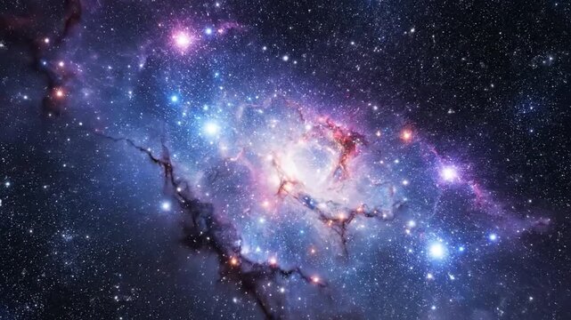 Vibrant Nebula Swirls In Deep Cosmic Space