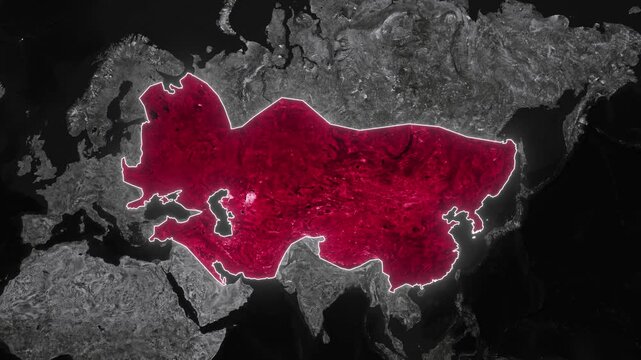 Mongol Empire Map Animation 1279 AD. Documentary Map animation of the Mongol Empire. 4k.