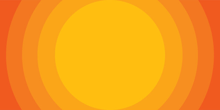 Bright vector background with concentric circles in yellow to orange gradient, radiating from the center like a sunburst for a warm, energetic, and eye-catching effect. vector Eps 10