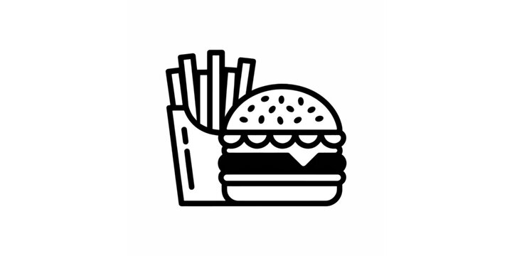 food vector illustration of a fast food icon featuring a meat cheeseburger on a bun with lettuce and a festive easter egg with a ribbon for a lunch menu design