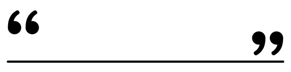 Obraz premium Graphic element with quotation marks and an underline. Minimalist template for text highlighting. Vector illustration.