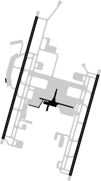Oslo Gardermoen Airport Map Diagram Blank Norway Oslo OSL ENGM Terminals and Runways Layout Illustration