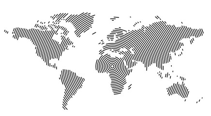Map of the earth showing the area with concentric circles like a shooting target © TipTopMap