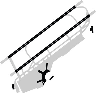 Dusseldorf Airport Map Diagram Blank Germany Dusseldorf DUS EDDL Terminals and Runways Layout Illustration
