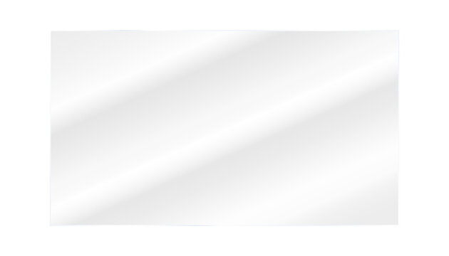 Shiny transparent plastic panel, realistic transparent shiny glossy glass panel with light glare reflective surface effect, rectangle gradient window frame PNG