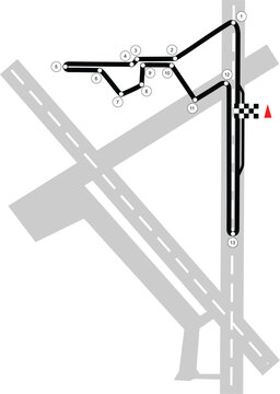 Edmonton City Centre Airport Map Diagram Blank Canada Edmonton Alberta YXD CYXD Terminals Runways and Racing Circuit Layout Illustration