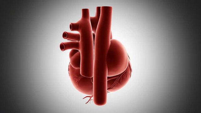 Realistic 3D Human Heart Rotation - Anatomical CGI Model in Space