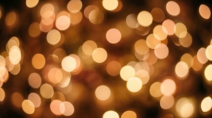 Obraz premium Abstract bokeh light background, warm glow and blurred lights, festive background.