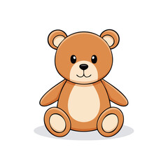 Obraz premium Adorable cartoon brown teddy bear with soft fur sitting happily, perfect for children's stories and gifts