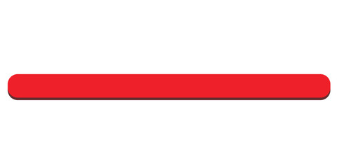 Obraz premium Empty Red Rounded Horizontal Bar Button with Subtle Shadow