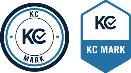 Obraz premium KC Mark certification badge icons set, vector quality assurance and compliance logo design