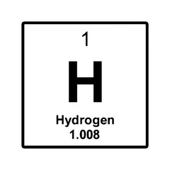 Obraz premium Hydrogen Element Chemical Symbol