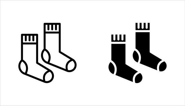 socks icon set, Warm socks linear icon vector illustration on white background