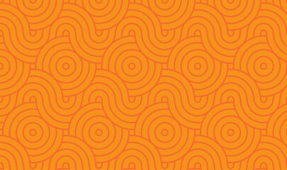 Fototapeta premium Orange concentric circles pattern seamless repeating background with swirling lines high-quality professional detailed modern 