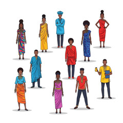 Fototapeta premium African people isolated on white 