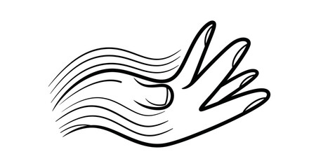 Fototapeta premium Abstract Hand Gesture, Flowing Lines, Modern Art Style, Clean Design