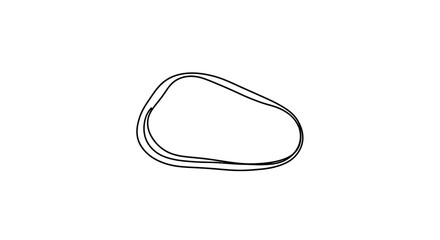 Obraz premium Abstract organic shape, minimalist line art, simple geometric form on white background