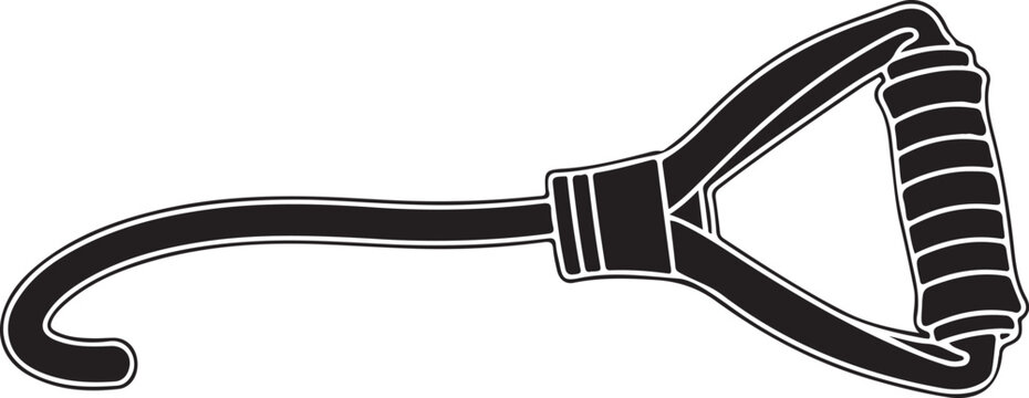 Black and white illustration of a slingshot