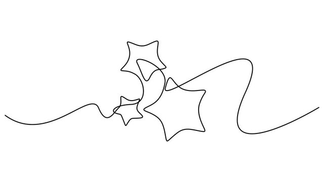 Animation of one line drawing of continuous one line drawing rating three stars self drawing animation. Give the best review. Online shop. Full length motion