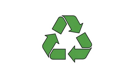 Obraz premium Green Universal Recycling Symbol Isolated on White Background