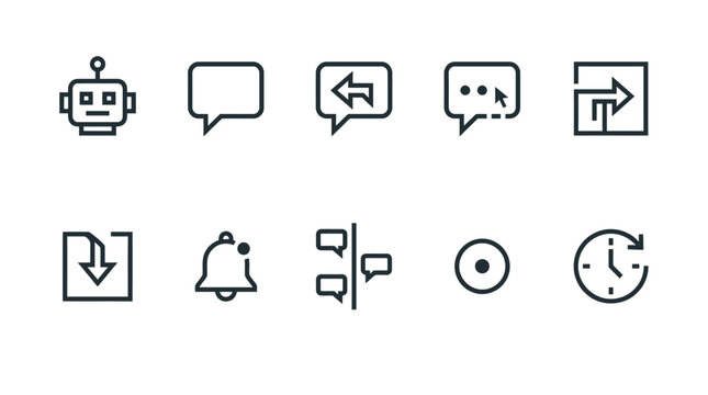Collection of communication and media icons.