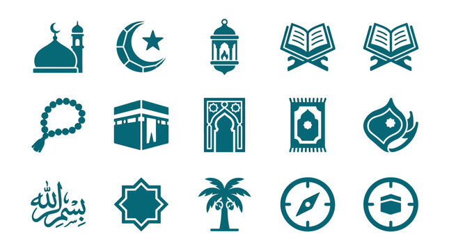 Islamic Symbols and Icons Collection.