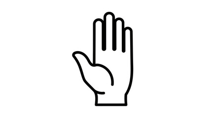 Fototapeta premium Open Palm Hand Gesture Icon, Stop Signal, Vector Illustration