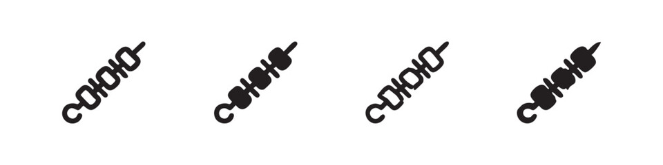 Obraz premium Skewer and kebab icons for grilling and meat barbecue concepts